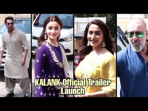 Sanjay Dutt First Class Entry With Madhuri & Team At #Kalank Official Trailer Launch