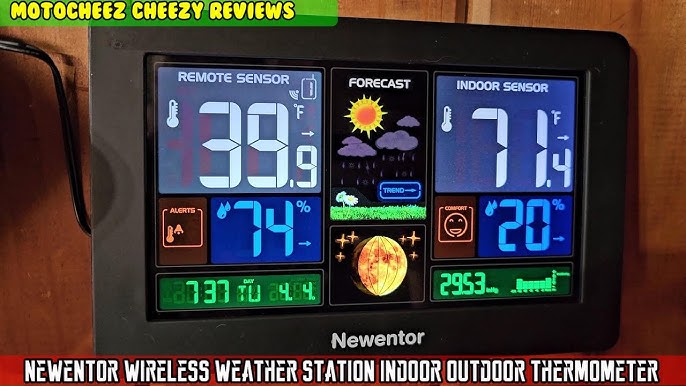 Koogeek Wireless Weather Station,Indoor Outdoor Thermometer Hygrometer with  Sensor, Digital Temperature Humidity Monitor, Alarm Clock,Weather  Forecast,Color LCD Display,Backlight, Sooze Mode Brand 