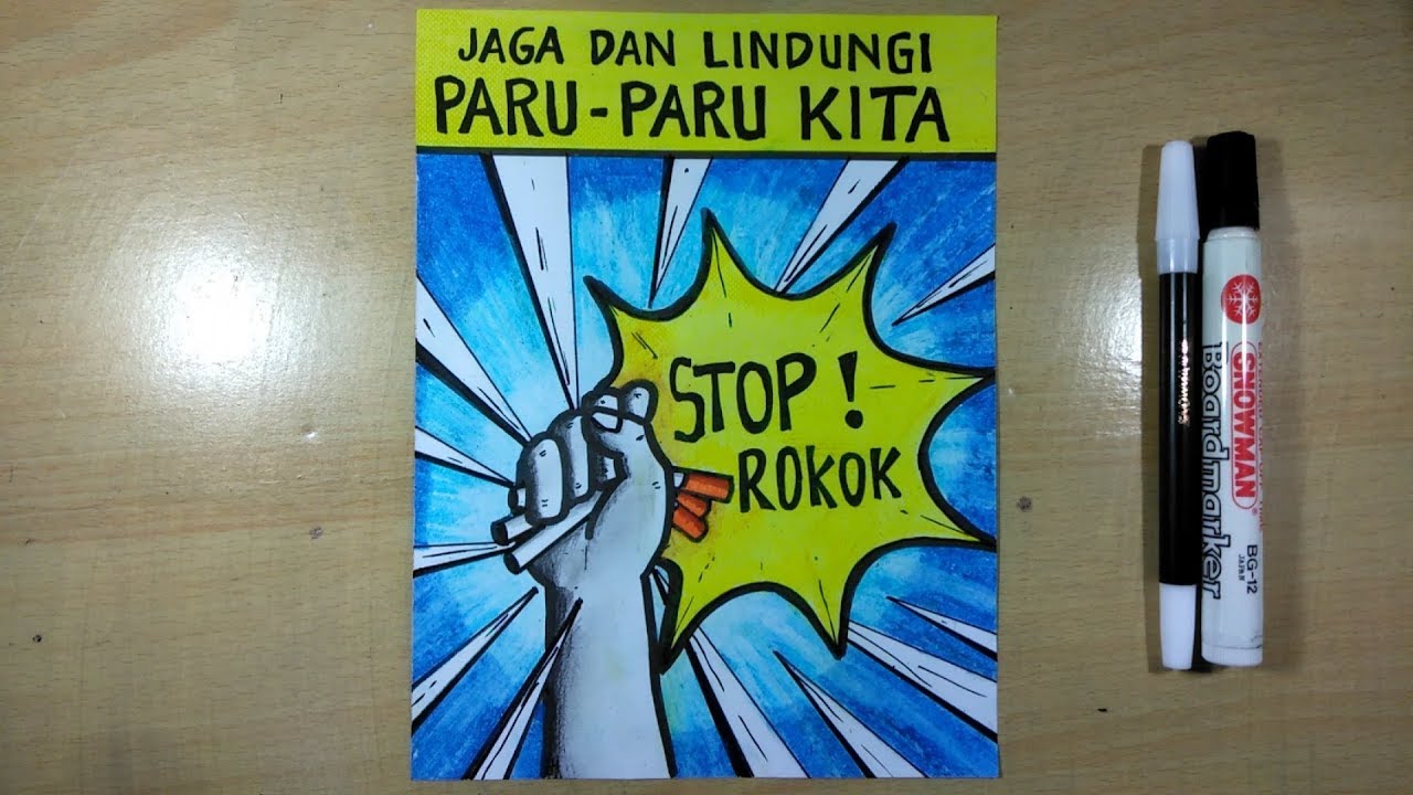 Cara membuat poster merawat organ pernapasan