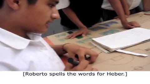 Figure 26. Video of Roberto helping Heber write a sentence in Chatino.