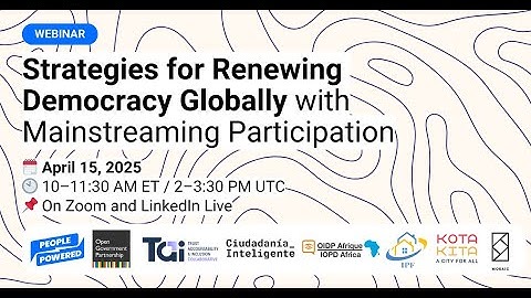Mainstreaming Participation: New Data & Tools to Strengthen Democracy
