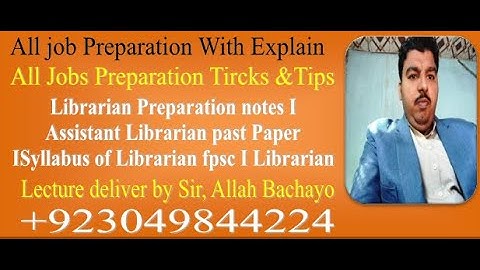 Librarian Preparation notes I Assistant Librarian past Paper ISyllabus of Librarian fpsc I Librarian
