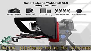 YC Onion Teleprompter for Tablet Smartphone Camera Adjustable, Portable Teleprompter Kit with Remot