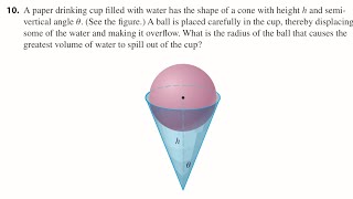 Calculus I, Chapter 5 Problems Plus 10, Calculating Volume, James Stewart 8th Edition.