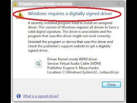 How to fix windows requires a digitally signed driver Error - YouTube