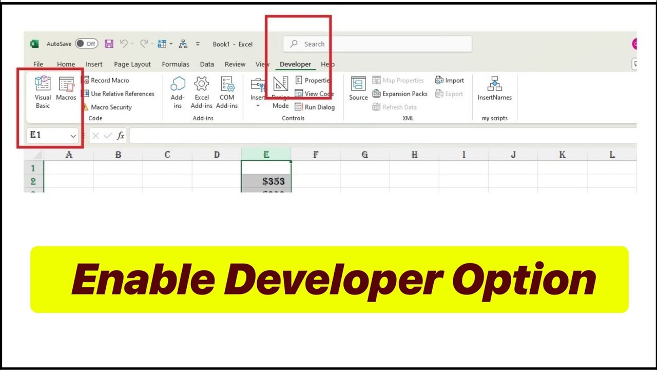 How to Enable Developer Option in Excel Windows 10 - YouTube