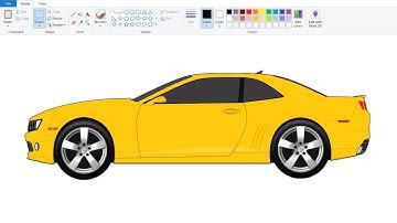 How to draw CHEVROLET CAMARO in Ms Paint | Car Drawing Tutorial.