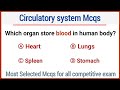 Circulatory system mcq  cardiovascular system mcq  mcq on circulatory system