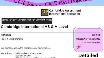 9702/11/O/N/2020|As Level|Physics Paper 1|Caie Cambridge