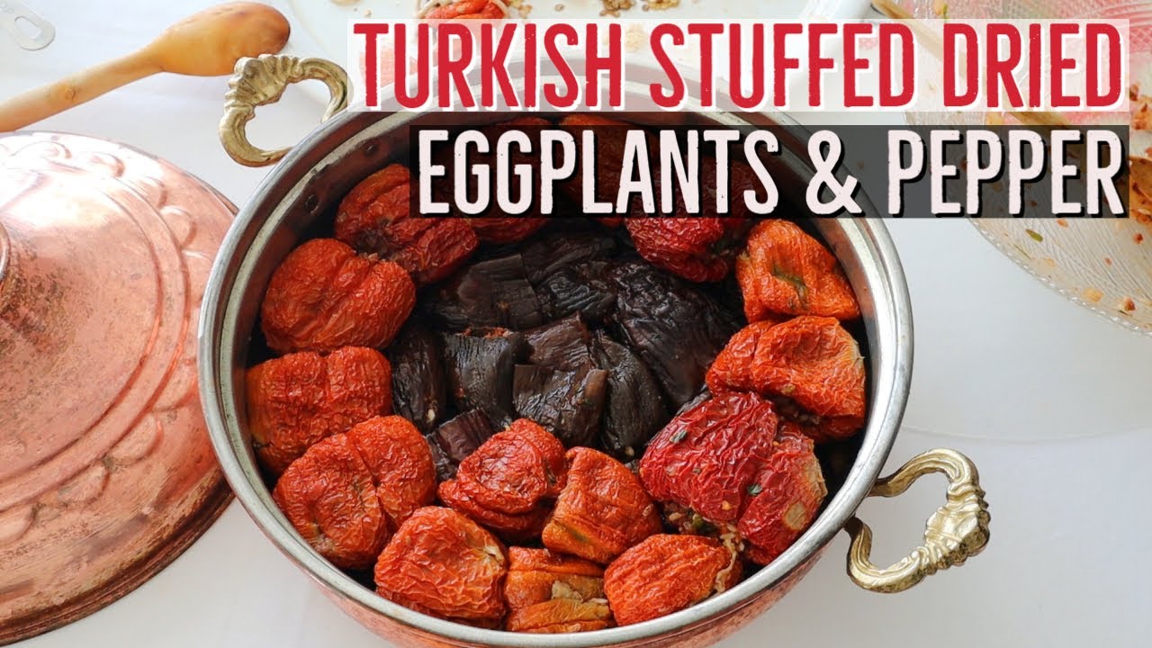 Turkish Stuffed Eggplant & Pepper "Kuru Etli Dolma" - Gourmeturca