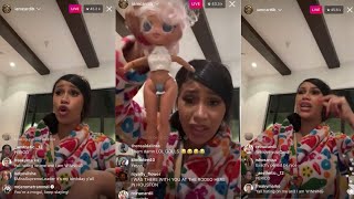 Cardi B upset at fans for saying her dolls are inappropriate for children. Huge rant