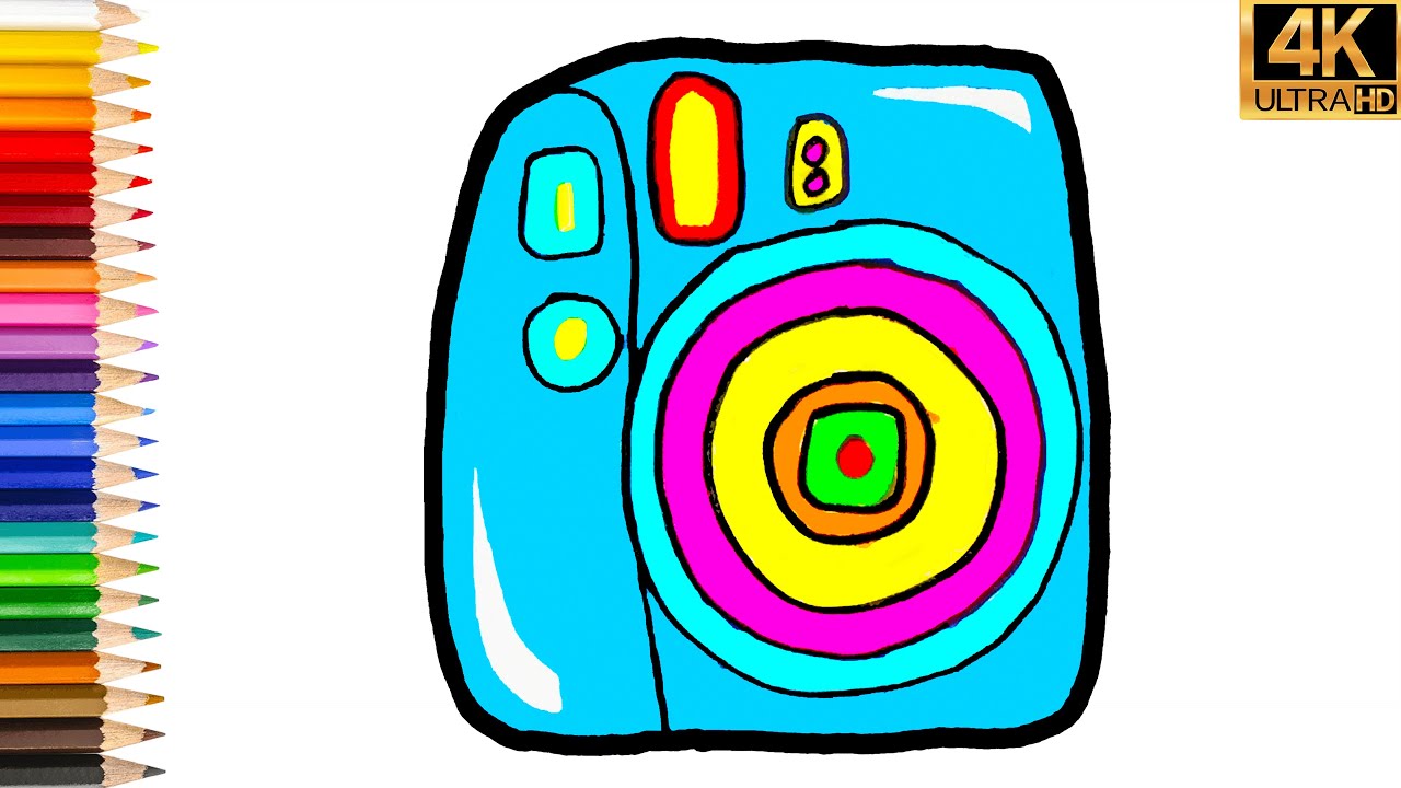 APRENDER A DIBUJAR CÁMARA DE FOTOS FACIL 📷 COMO DIBUJAR UNA CÁMARA DE ...
