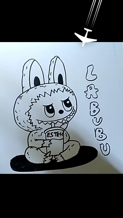Labubu minum es teh jumbo ? #drawing #labubu #viraltiktok