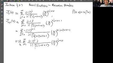 Jackson Section 3.7 Bessel Functions - Recurrence Formulas