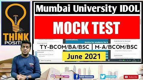 Mock Test for TYBCOM/TYBA/TYBSC/MA/MCOM/MSC Mumbai University IDOL | Ashish Sir