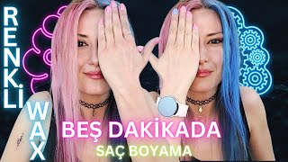 BEŞ DAKİKADA SAÇ BOYAMA // evde RENKLİ SAÇ WAXı DENEDİM screenshot 3