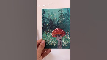 Gouache painting #art #gouachepainting #mushroompainting #beginnersart