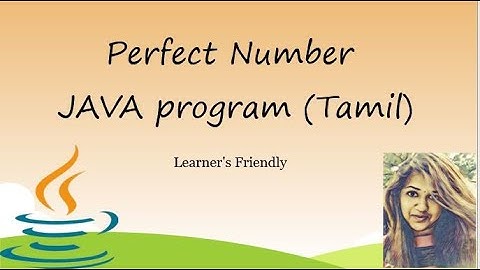 Perfect Number Program in JAVA(Tamil)