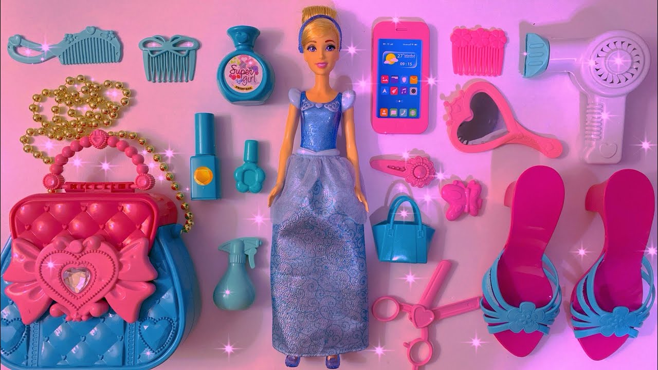 5 Minutes Relaxing with Unboxing Disney Princess Ariel, Frozen Elsa, Cinderella, Rapunzel Doll ASMR