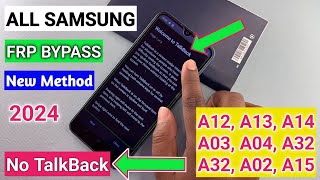 samsung frp bypass talkback not working 2024 || samsung a15/a03/a04/a02/a32/a12 frp unlock/bypass