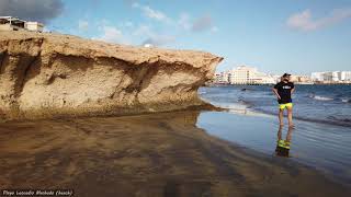 Coastal town of El Medano, Tenerife: walking and surfing in December
