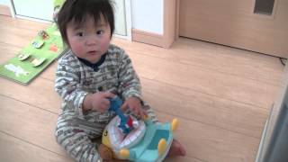 育児【1才2ヶ月☆はぶらしシュッポで歯磨きごっこ】