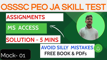 OSSSC SKILL TEST PREPARATION / MS ACCESS / QUESTIONS ANSWER 10 / Advance Osssc skill test questions