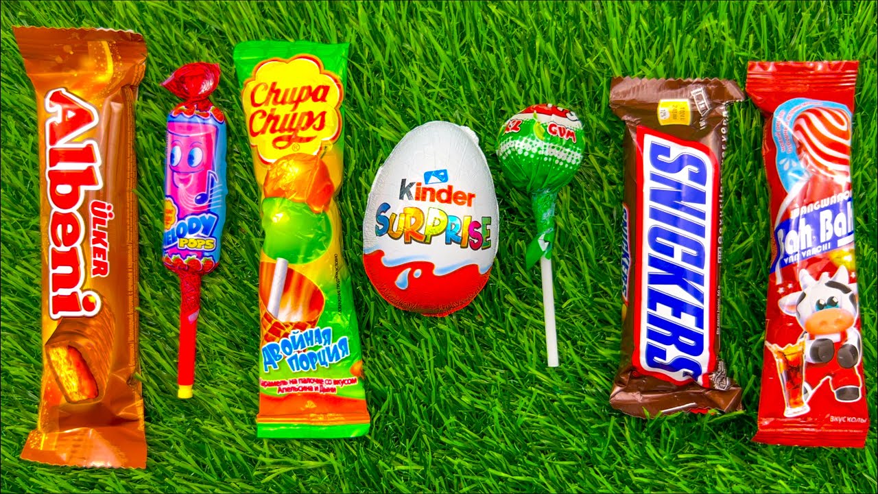 ASMR Most Popular Candys / some lots of colorful rainbow lollipop candy / unpacking chocolate eat