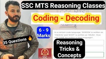 Coding Decoding ~ SSC MTS Reasoning Classes | 35 Questions in One Video 🔥 Tricks | SSC MTS 2025