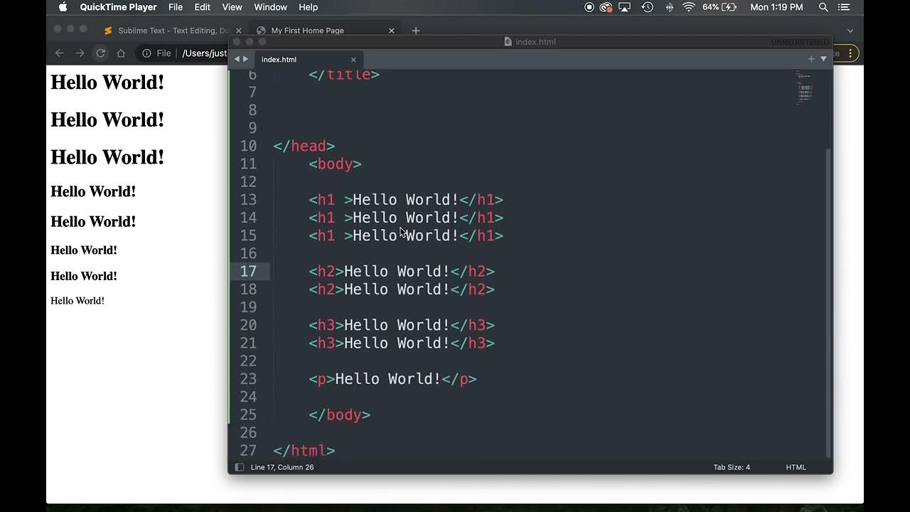 Basic Web Design : HTML Hello World and CSS - YouTube