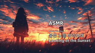 붉은 노을 바라보며 / 赤い夕焼けを見て/ Looking at the red sunset – 감성적인 피아노 발라드 음악, 편안한 휴식 [ASMR] 저녁 초원 바람소리