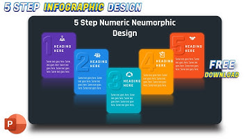 76.PowerPoint Tutorial 5 Step Numeric Infographic Design | #neumorphic, #neumorphism