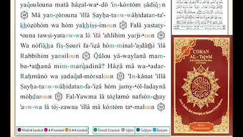 ختمة من مصحف التجويد باللغة الفرنسية الصفحة رقم 443