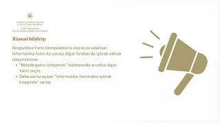 Respublika Fənn Olimpiadalarına Müraciət Edənlərin Nəzərinə