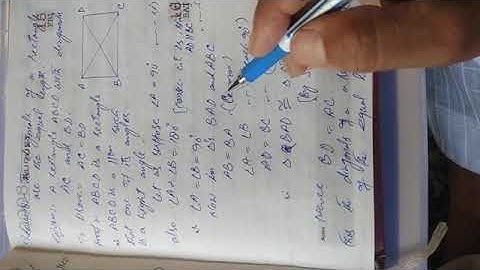 Th8:-The diagonals of a rectangle are the equal length by Shabir Ahmad Bhat