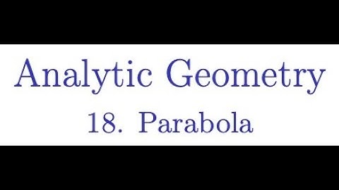 Parabolas in the Cartesian Coordinate System(Analytic Geometry - 18)