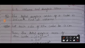 G-9 the total surface area of a cube is 216cm2 . find its volume. @mystudynotes