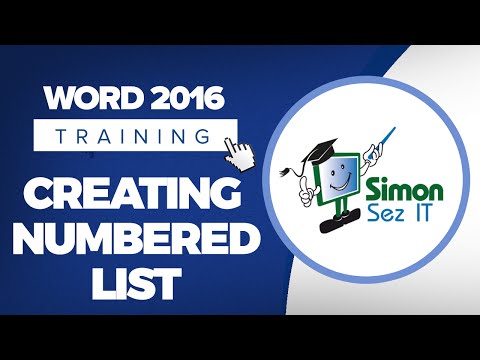 How to Create a Numbered List in Microsoft Word 2016