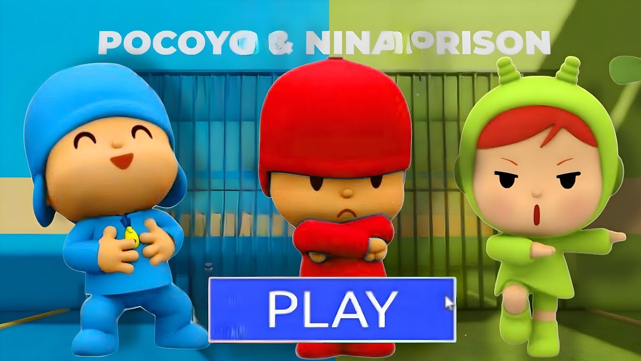 NINA & POCOYO PRISON RUN! (OBBY) - Red Pocoyo Escapes Together! | Goat Gaming