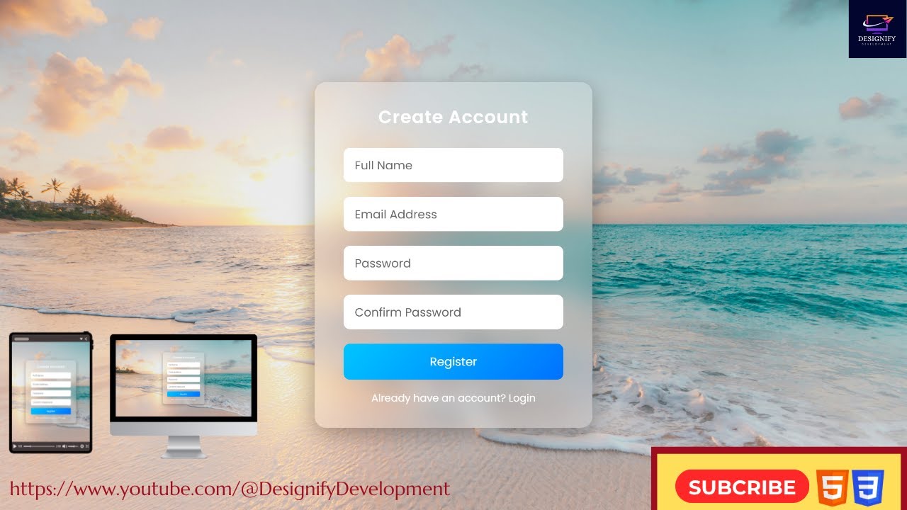 How To Create Modern Responsive Registration Form Using HTML & CSS ...
