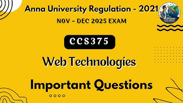 CCS375 Web Technologies important questions in tamil||Anna university regulation 2021.