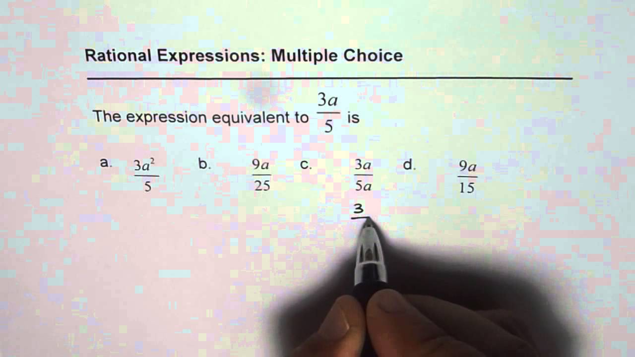 Select Equivalent Rational Expressions - YouTube