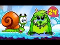 Супер УЛИТКА БОБ №24. Зимняя история. Часть 5. Мультик ИГРА Snail Bob 2 на канале Хвостик ТВ