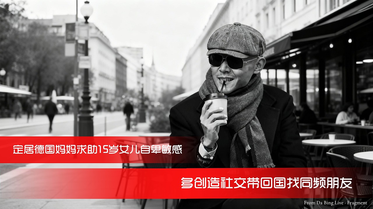定居德国妈妈求助15岁女儿自卑敏感。大冰：多创造社交带回国找同频朋友。
