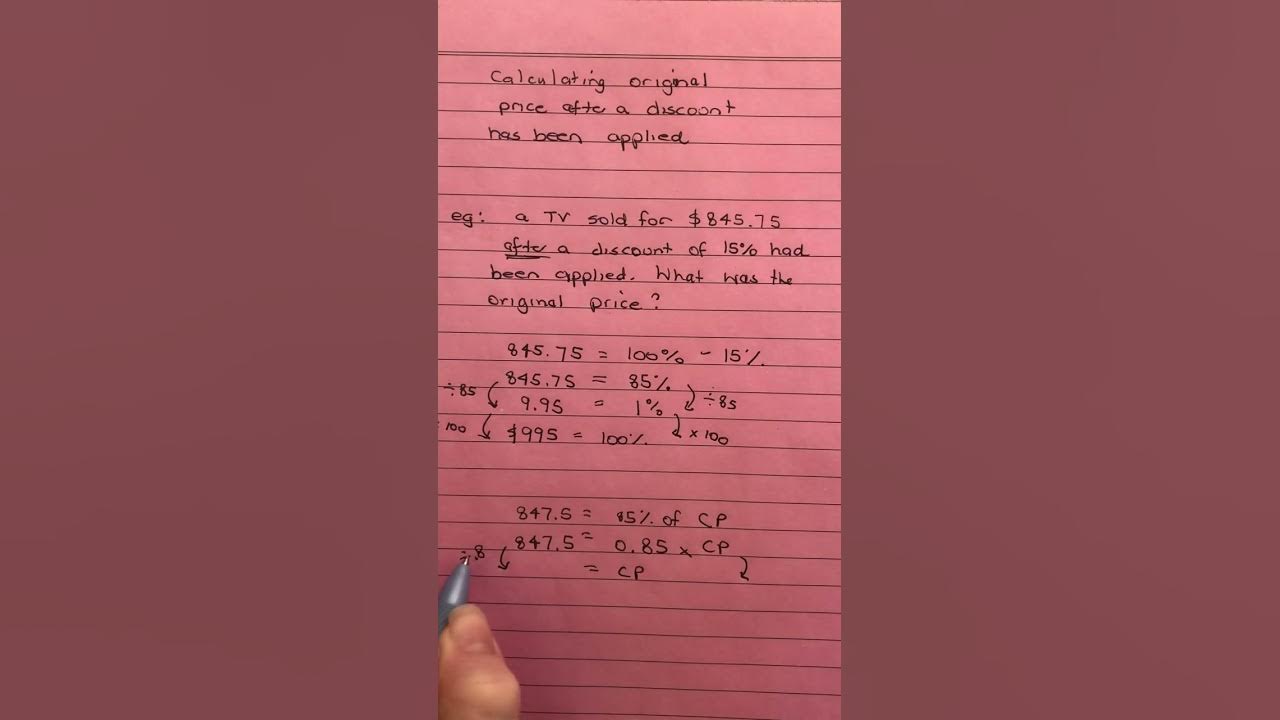 how-to-calculate-the-original-price-after-a-discount-youtube