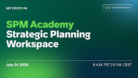 SPM Academy: Strategic Planning Workspace