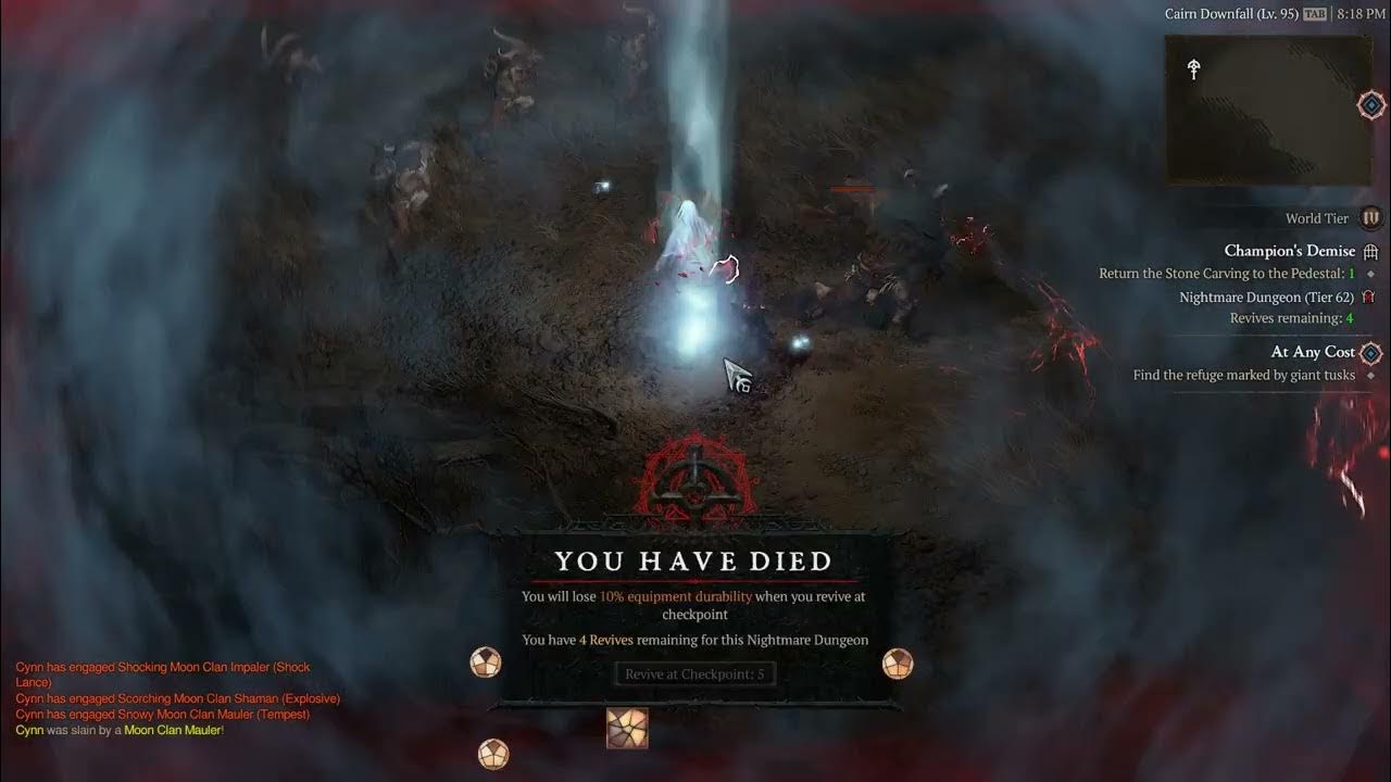 Diablo 4 Maxroll Ice Shard Sorc 62 NM Dungeon Champion's Demise