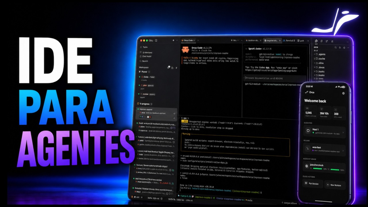 Miniatura de YouTube para Orca: la app open source que une TODOS tus agentes de IA (Claude + Codex + Kimi…)