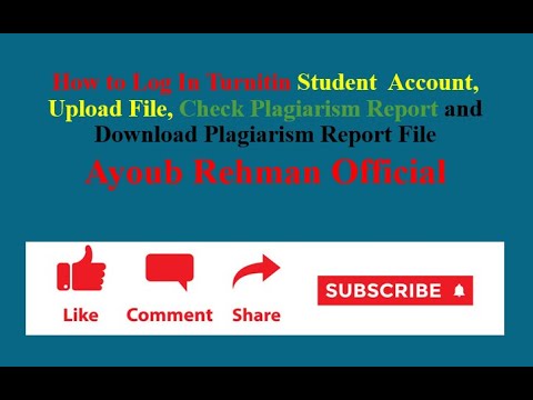 How to Log In Turnitin Student  Account,  Upload File, Check Plagiarism Report