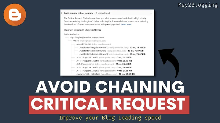 How to Fix Avoid Chaining Critical Request | speedup blogger loading speed ⌛️(Updated)